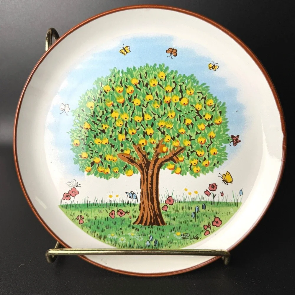 Vintage Oakstone Seneca 1983 Tree Seasons Art Decorative Plates Set 2 Signed